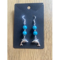 Blue dolphin earrings