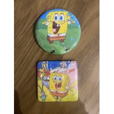 Spongebob badge & Madnet set